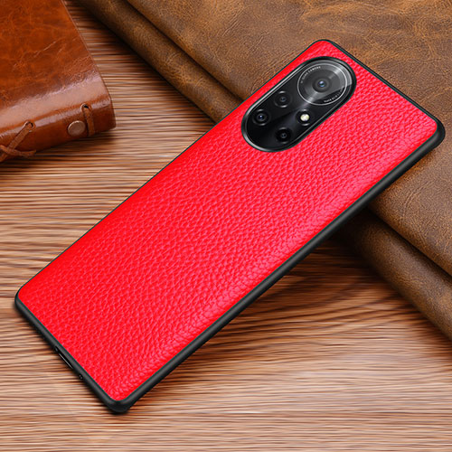 Soft Luxury Leather Snap On Case Cover S02 for Huawei Nova 8 Pro 5G Red