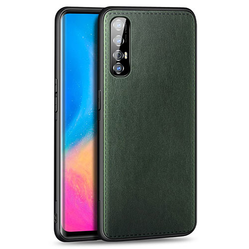 Soft Luxury Leather Snap On Case Cover S02 for Oppo Find X2 Neo Green