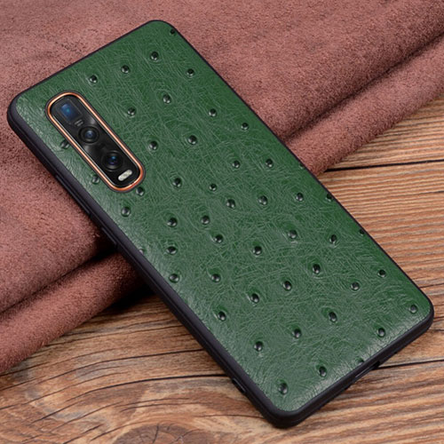 Soft Luxury Leather Snap On Case Cover S02 for Oppo Find X2 Pro Green