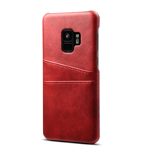 Soft Luxury Leather Snap On Case Cover S02 for Samsung Galaxy S9 Red