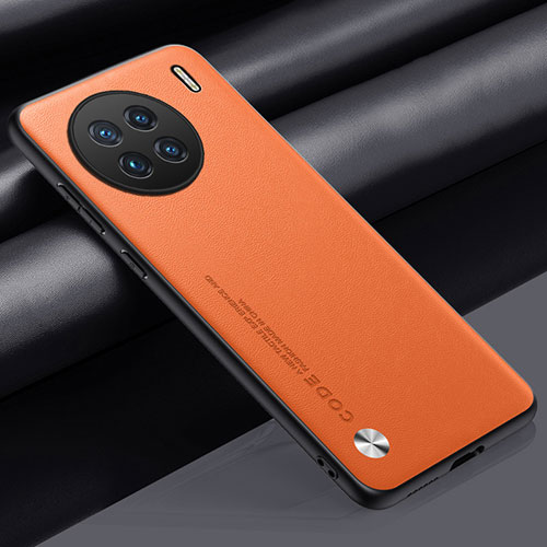 Soft Luxury Leather Snap On Case Cover S02 for Vivo X90 5G Orange