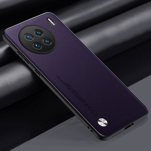 Soft Luxury Leather Snap On Case Cover S02 for Vivo X90 Pro 5G Purple