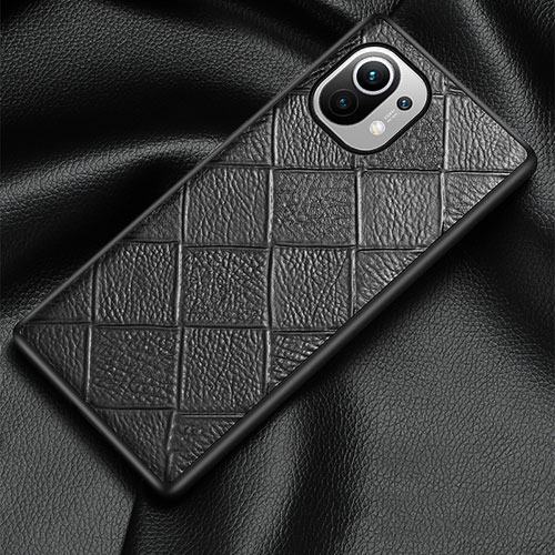 Soft Luxury Leather Snap On Case Cover S02 for Xiaomi Mi 11 5G Black