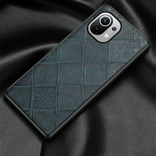 Soft Luxury Leather Snap On Case Cover S02 for Xiaomi Mi 11 5G Blue
