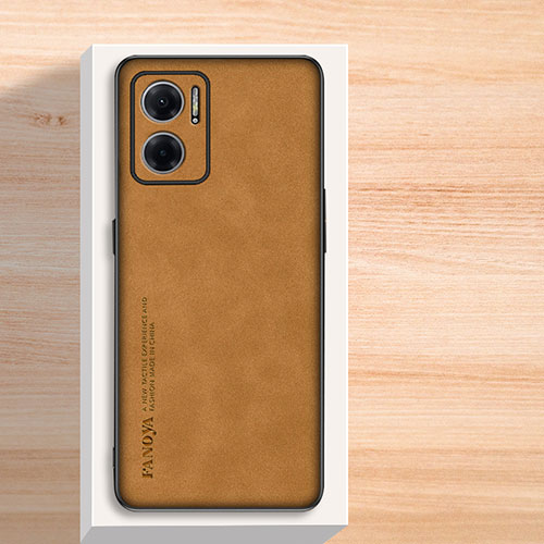 Soft Luxury Leather Snap On Case Cover S02 for Xiaomi Redmi 10 Prime Plus 5G Brown
