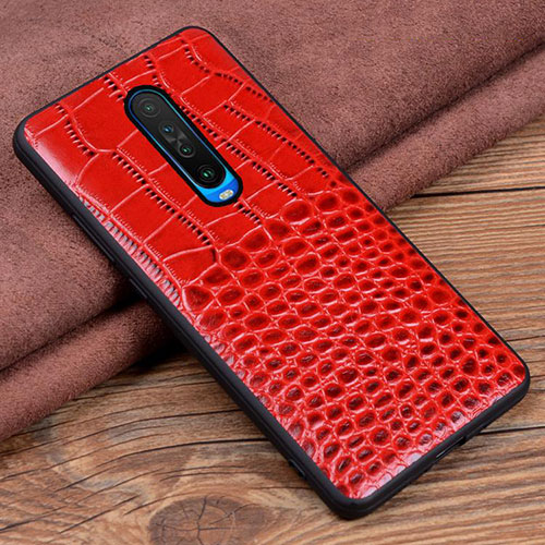 Soft Luxury Leather Snap On Case Cover S02 for Xiaomi Redmi K30 5G Red
