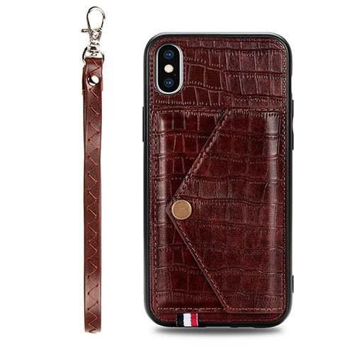 Soft Luxury Leather Snap On Case Cover S02D for Samsung Galaxy M11 Brown