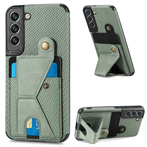 Soft Luxury Leather Snap On Case Cover S02D for Samsung Galaxy S22 5G Green