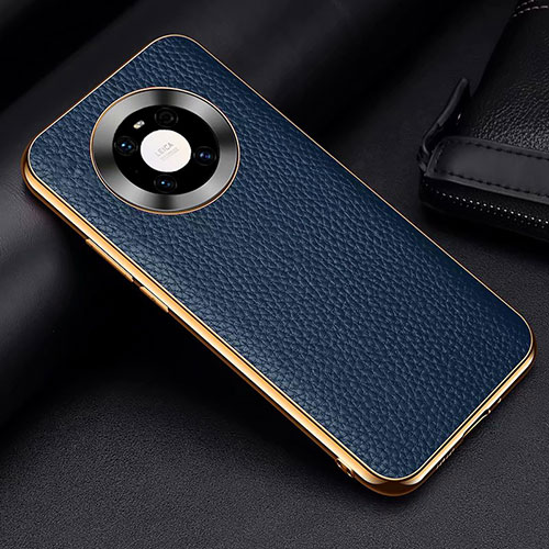 Soft Luxury Leather Snap On Case Cover S03 for Huawei Mate 40 Blue