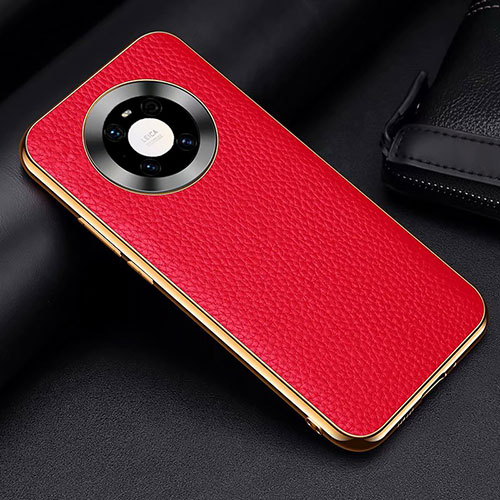 Soft Luxury Leather Snap On Case Cover S03 for Huawei Mate 40 Pro Red
