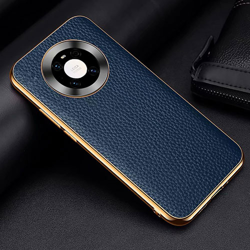 Soft Luxury Leather Snap On Case Cover S03 for Huawei Mate 40E 5G Blue