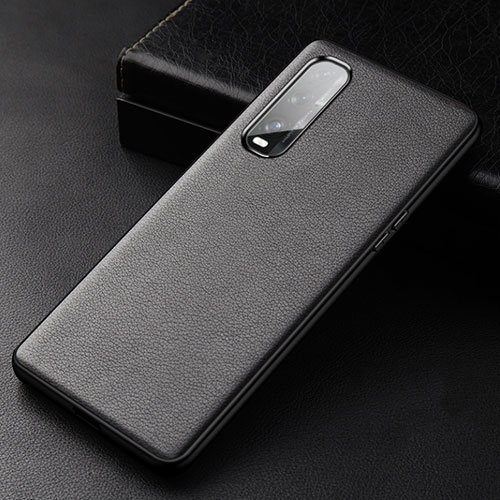 Soft Luxury Leather Snap On Case Cover S03 for Oppo Find X2 Black