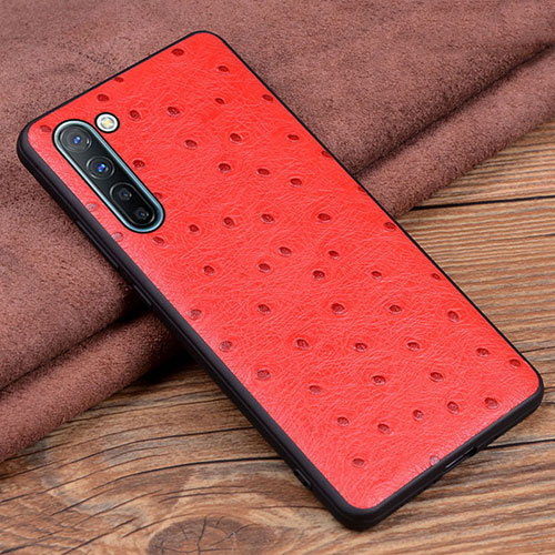Soft Luxury Leather Snap On Case Cover S03 for Oppo Find X2 Lite Red