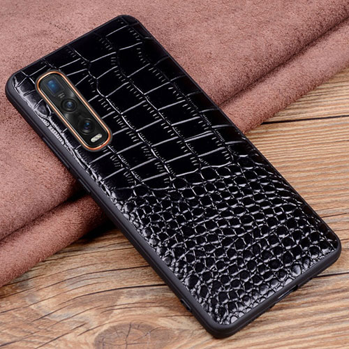 Soft Luxury Leather Snap On Case Cover S03 for Oppo Find X2 Pro Black