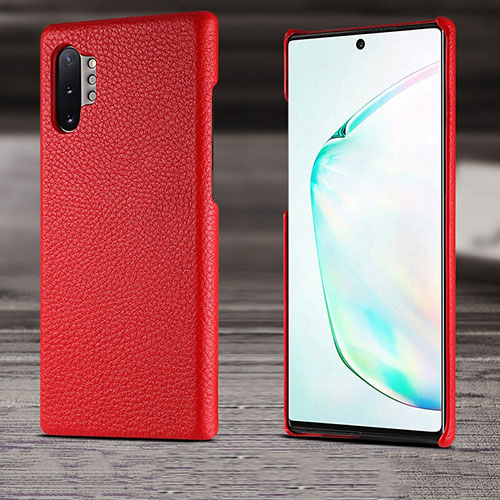 Soft Luxury Leather Snap On Case Cover S03 for Samsung Galaxy Note 10 Plus Red