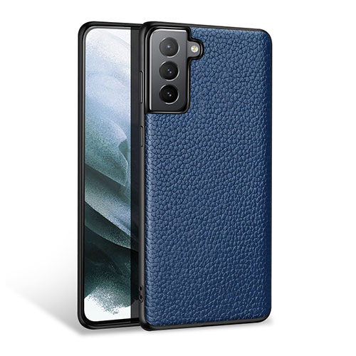 Soft Luxury Leather Snap On Case Cover S03 for Samsung Galaxy S21 Plus 5G Blue