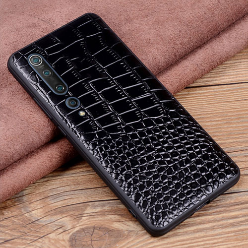 Soft Luxury Leather Snap On Case Cover S03 for Xiaomi Mi 10 Black