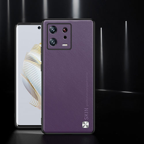 Soft Luxury Leather Snap On Case Cover S03 for Xiaomi Mi 13 5G Purple