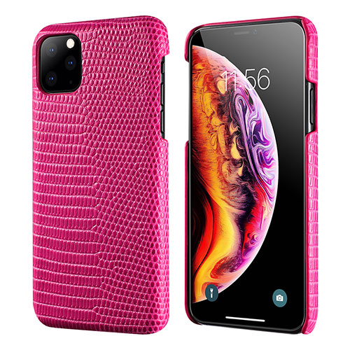 Soft Luxury Leather Snap On Case Cover S04 for Apple iPhone 11 Pro Max Hot Pink