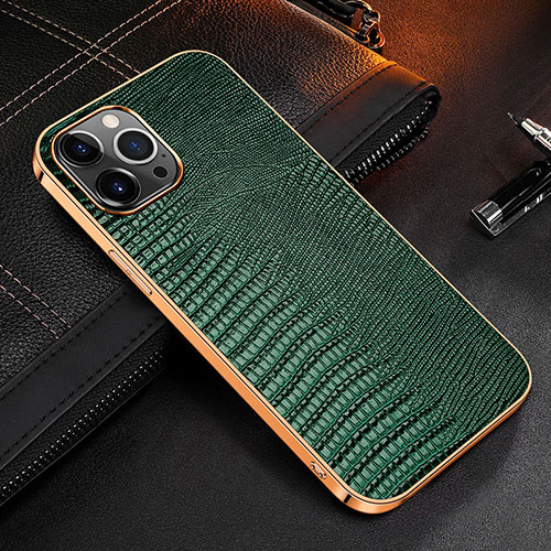 Soft Luxury Leather Snap On Case Cover S04 for Apple iPhone 13 Pro Green