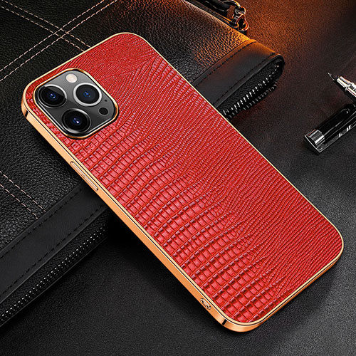 Soft Luxury Leather Snap On Case Cover S04 for Apple iPhone 13 Pro Red