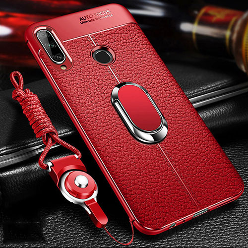 Soft Luxury Leather Snap On Case Cover S04 for Huawei Enjoy 10 Plus Red
