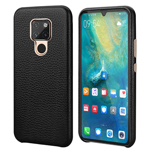 Soft Luxury Leather Snap On Case Cover S04 for Huawei Mate 20 Black