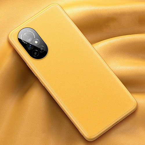 Soft Luxury Leather Snap On Case Cover S04 for Huawei Nova 8 5G Yellow