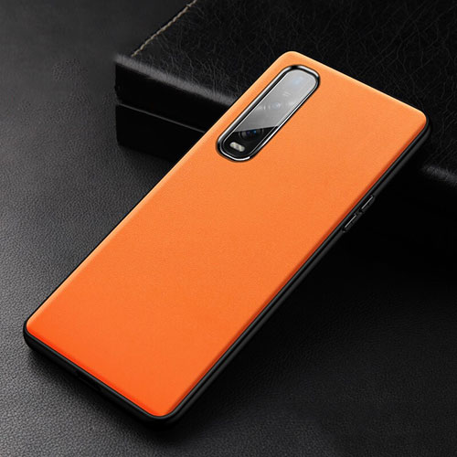 Soft Luxury Leather Snap On Case Cover S04 for Oppo Find X2 Pro Orange