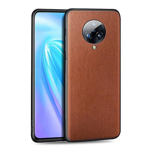 Soft Luxury Leather Snap On Case Cover S04 for Vivo Nex 3 Brown