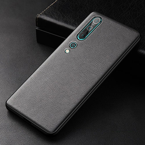 Soft Luxury Leather Snap On Case Cover S04 for Xiaomi Mi 10 Black
