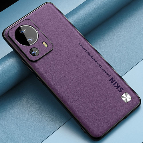 Soft Luxury Leather Snap On Case Cover S04 for Xiaomi Mi 12 Lite NE 5G Purple