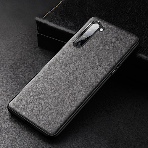 Soft Luxury Leather Snap On Case Cover S05 for Oppo F15 Black