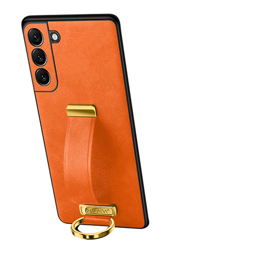 Soft Luxury Leather Snap On Case Cover S05 for Samsung Galaxy S21 5G Orange