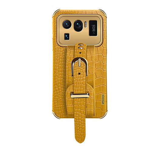 Soft Luxury Leather Snap On Case Cover S05 for Xiaomi Mi 11 Ultra 5G Yellow