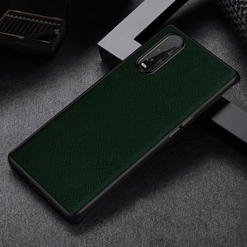 Soft Luxury Leather Snap On Case Cover S06 for Oppo Find X2 Green