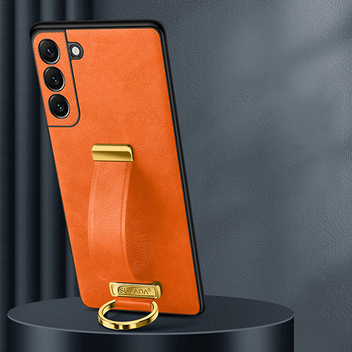 Soft Luxury Leather Snap On Case Cover S06 for Samsung Galaxy S21 5G Orange