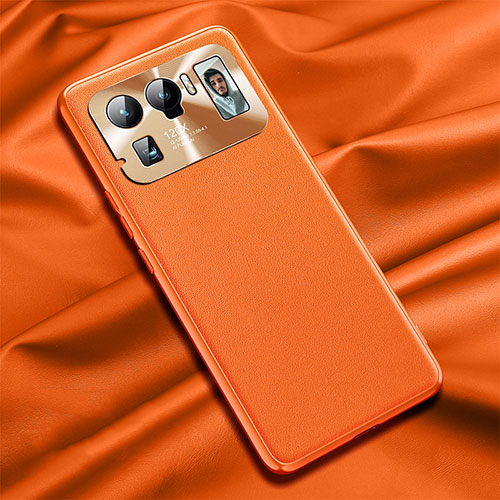 Soft Luxury Leather Snap On Case Cover S06 for Xiaomi Mi 11 Ultra 5G Orange