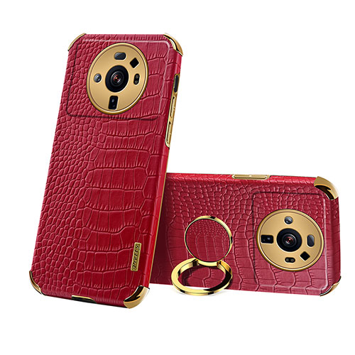 Soft Luxury Leather Snap On Case Cover S07 for Xiaomi Mi 12 Ultra 5G Red