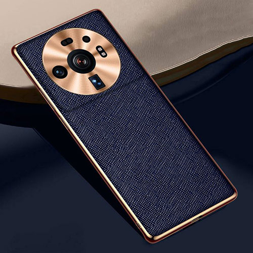 Soft Luxury Leather Snap On Case Cover S09 for Xiaomi Mi 12 Ultra 5G Blue