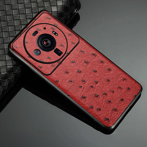 Soft Luxury Leather Snap On Case Cover S11 for Xiaomi Mi 12 Ultra 5G Red