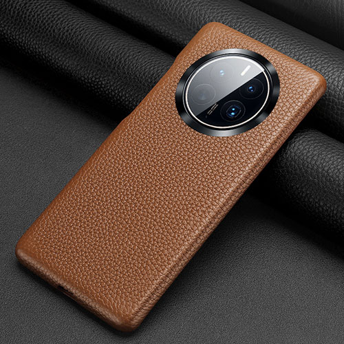 Soft Luxury Leather Snap On Case Cover ST2 for Huawei Mate 60 Pro+ Plus Brown
