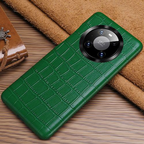 Soft Luxury Leather Snap On Case Cover ST3 for Huawei Mate 40 Pro Green