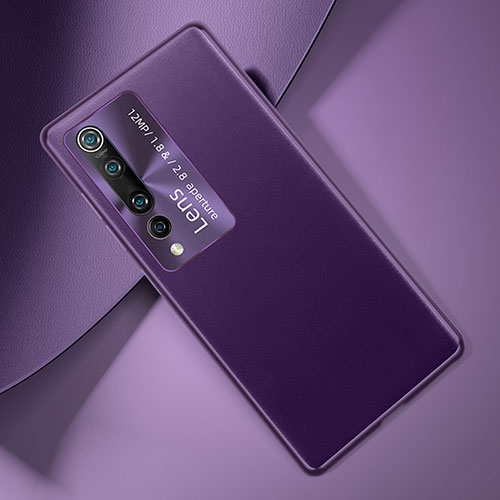 Soft Luxury Leather Snap On Case Cover T01 for Xiaomi Mi 10 Pro Purple
