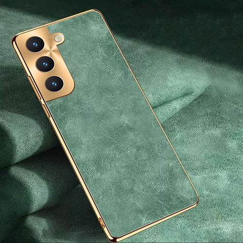 Soft Luxury Leather Snap On Case Cover TB1 for Samsung Galaxy S22 Plus 5G Green