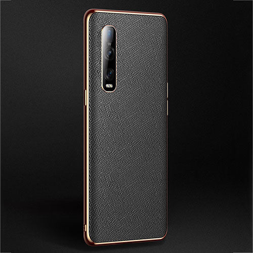 Soft Luxury Leather Snap On Case Cover U02 for Oppo Find X2 Pro Black