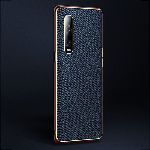Soft Luxury Leather Snap On Case Cover U02 for Oppo Find X2 Pro Blue
