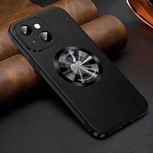 Soft Luxury Leather Snap On Case Cover with Mag-Safe Magnetic LD2 for Apple iPhone 13 Black