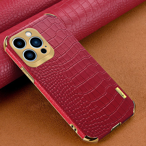 Soft Luxury Leather Snap On Case Cover XD1 for Apple iPhone 14 Pro Max Red
