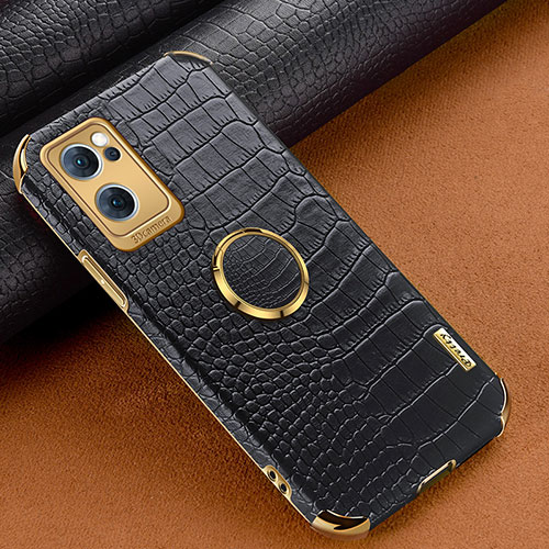Soft Luxury Leather Snap On Case Cover XD1 for Oppo Reno7 5G Black